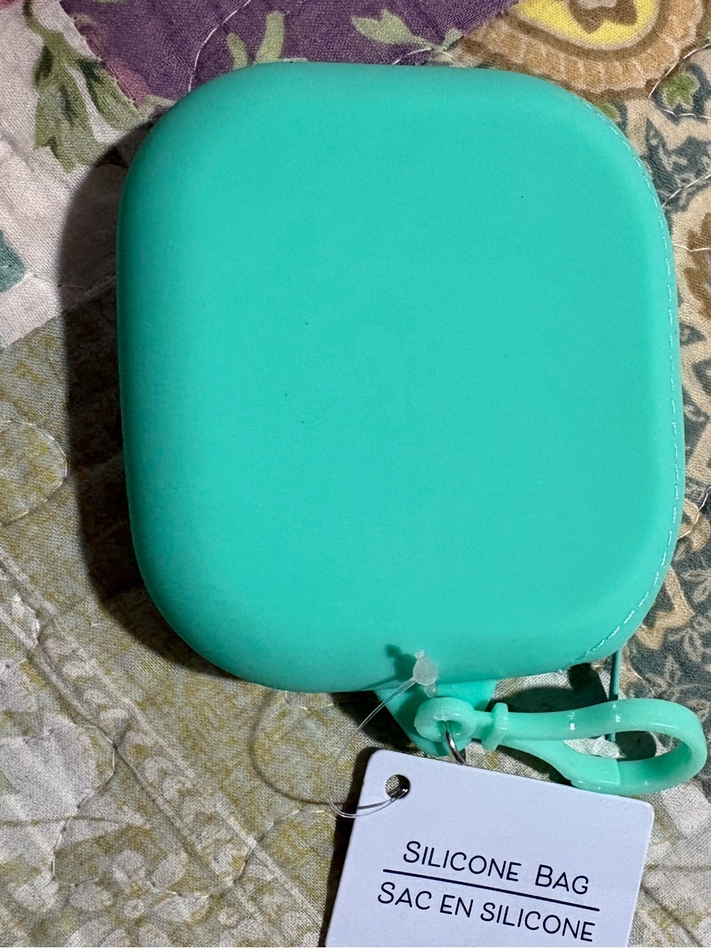 Silicone Mini Coin Pouch - Mint Green - Picture 2 of 2